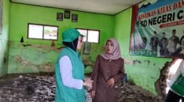 Dila Nurdian tinjau SDN Cikahuripan pascabanjir, dorong percepatan pemulihan sekolah.