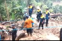 DPU Sukabumi bangun jembatan darurat dan tangani irigasi rusak akibat banjir di Cikakak.