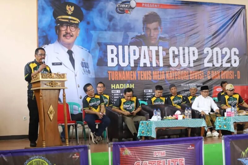 Turnamen Tenis Meja Bupati Cup 2026 jadi ajang silaturahmi, sportivitas, dan pembinaan atlet Sukabumi. | Fb/Pemerintah Kabupaten Sukabumi 
