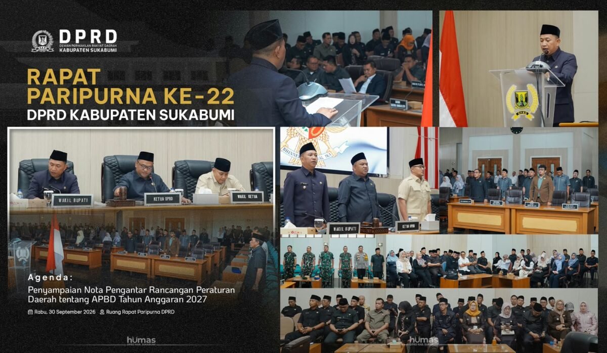 DPRD Kabupaten Sukabumi membahas Raperda APBD 2027 dengan rencana pendapatan Rp4,17 triliun dan belanja Rp4,24 triliun.